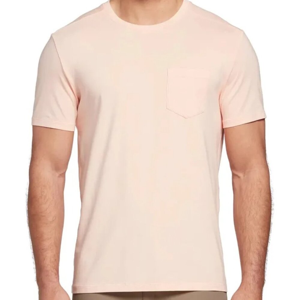NEW VRST Mens Essential Pocket Tee T-Shirt Sun Kissed Pink S Small Orange Pink